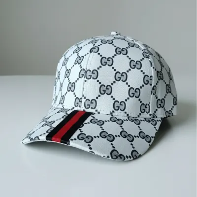 Gucci White Monogram Cap